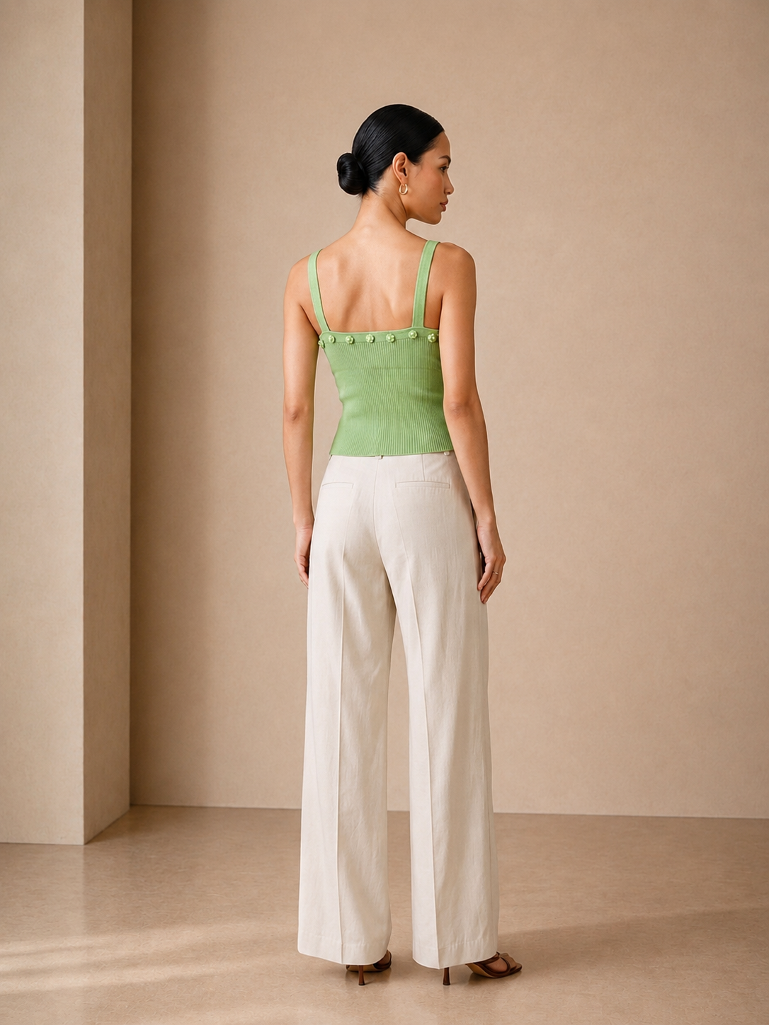 Blossom Button Rib Cami full back view