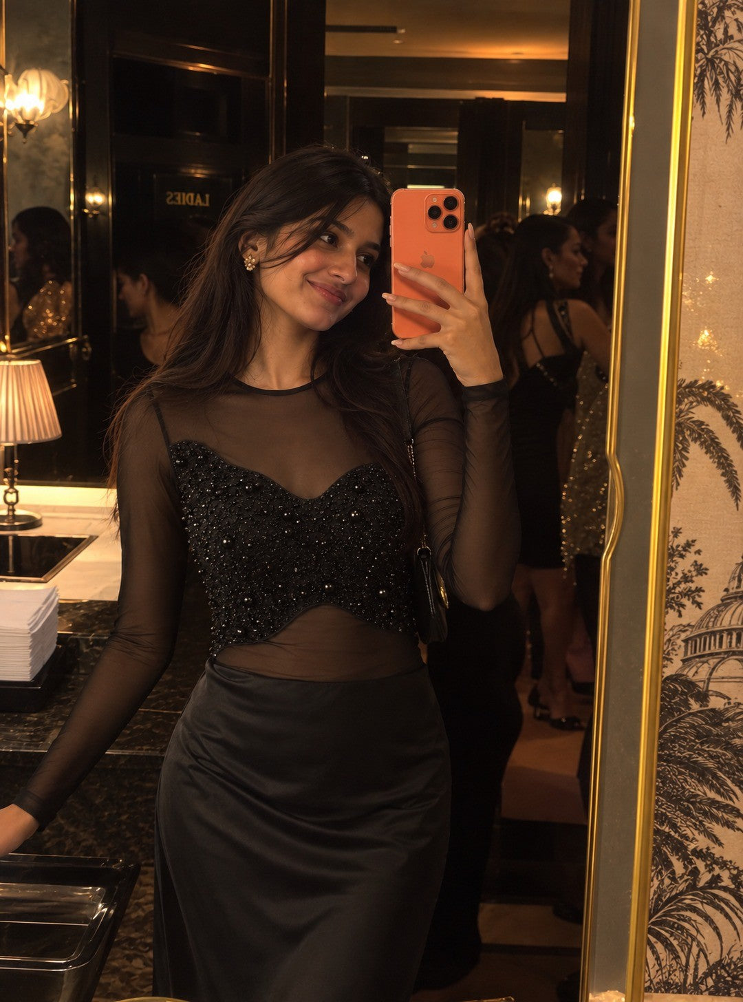 Black Sheer Mesh Bodysuit, styled look