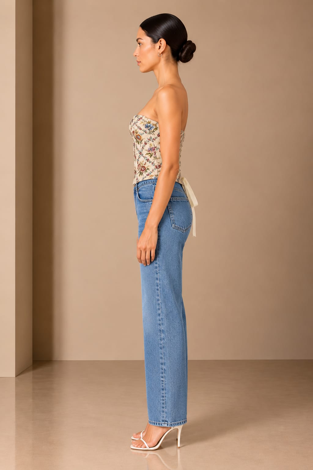 Tapestry Rose Corset Top, side view