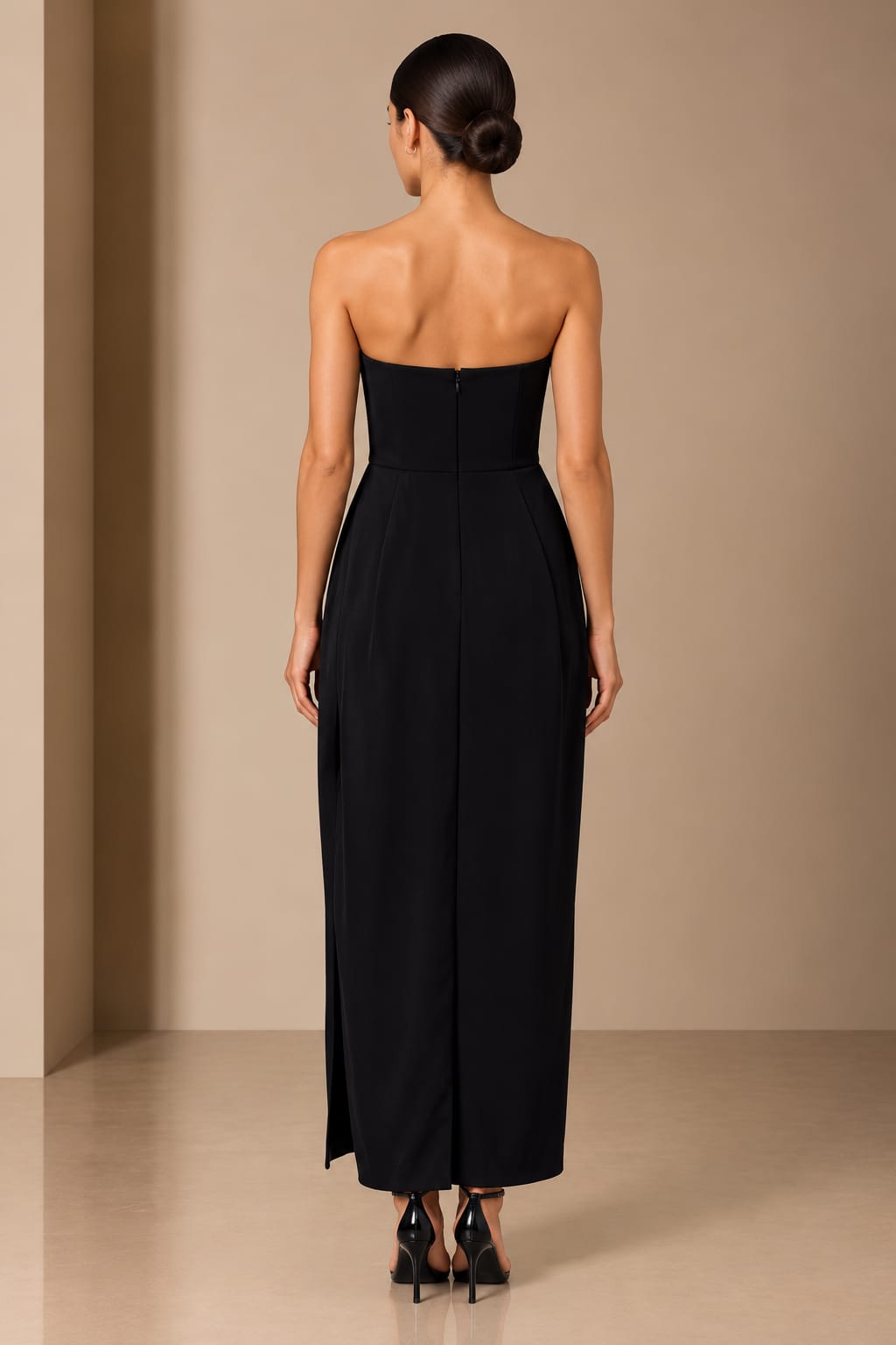 Organza Rose Column Dress, back view