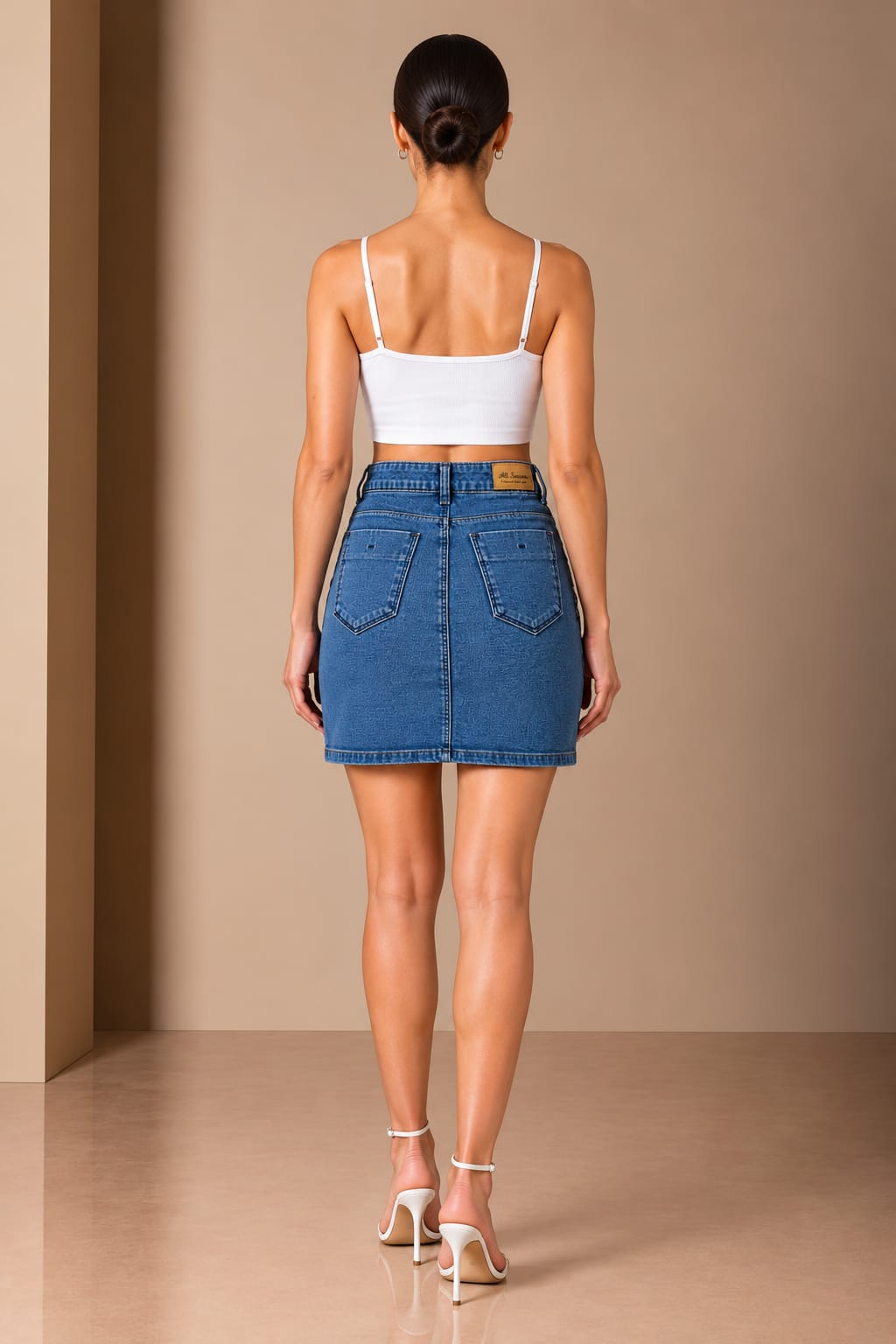 Back view showing the patch pockets and waistband label